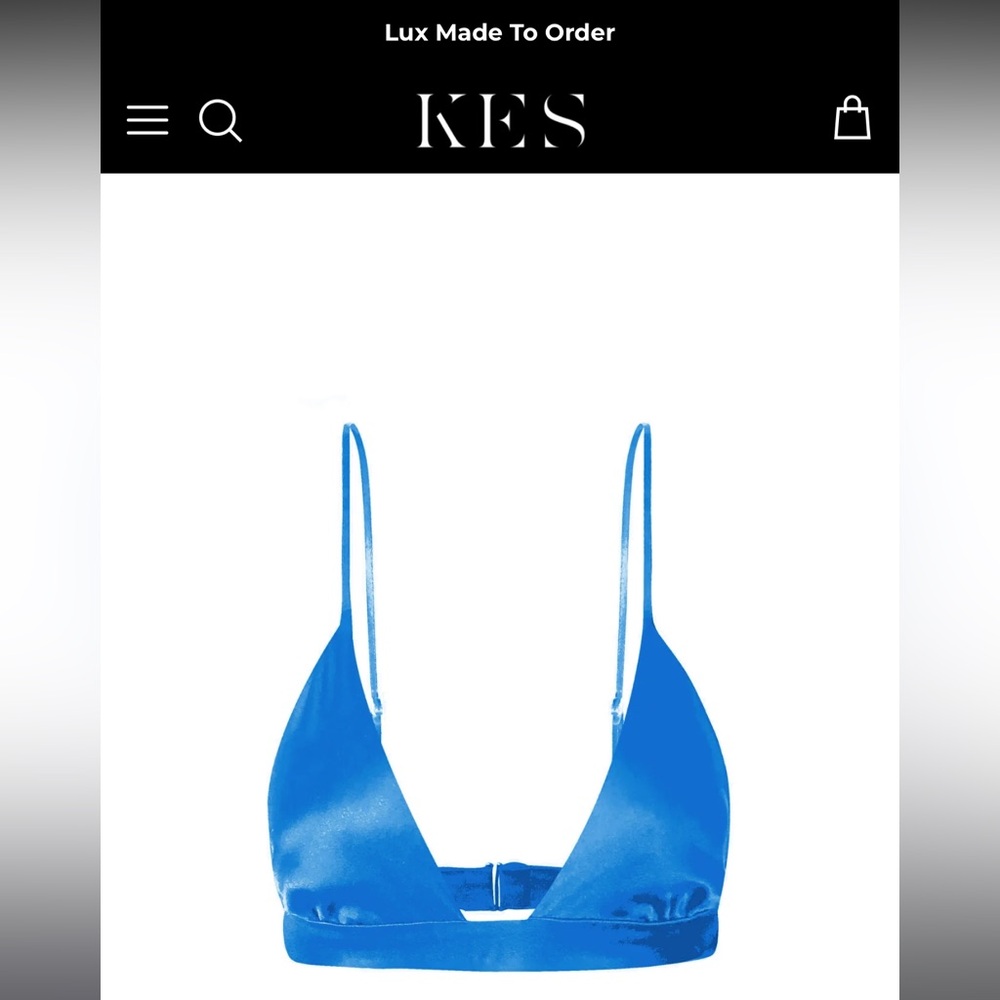 KES Blue Silk Bralette